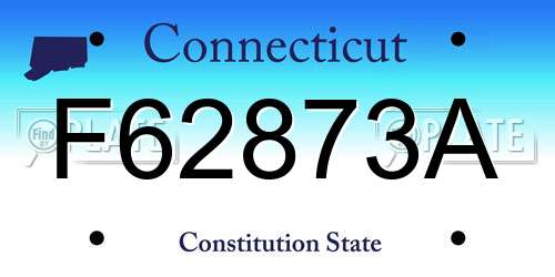 F62873A Connecticut License Plate