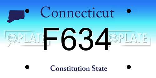 F634 Connecticut License Plate