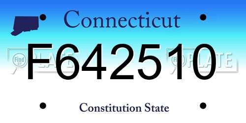 F642510 Connecticut License Plate