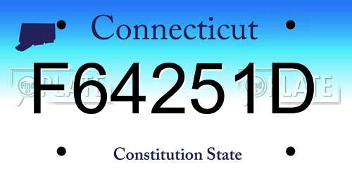 F64251D Connecticut License Plate