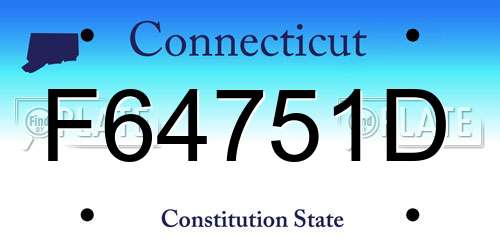 F64751D Connecticut License Plate