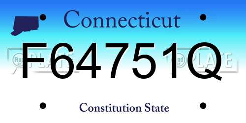 F64751Q Connecticut License Plate