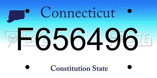 F656496 Connecticut License Plate