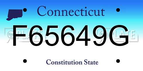 F65649G Connecticut License Plate
