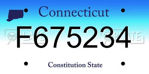 F675234 Connecticut License Plate