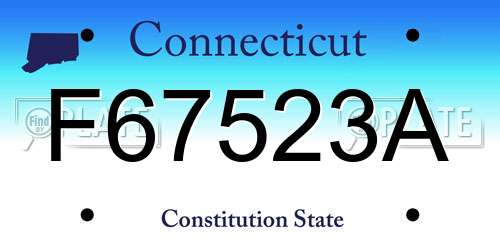 F67523A Connecticut License Plate