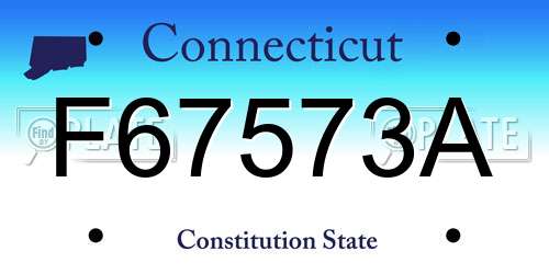 F67573A Connecticut License Plate