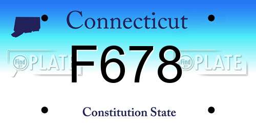 F678 Connecticut License Plate