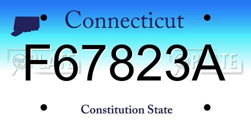 F67823A Connecticut License Plate