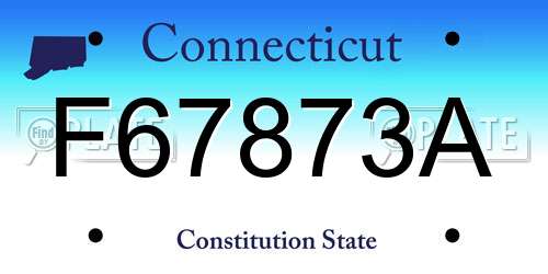 F67873A Connecticut License Plate