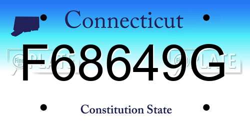 F68649G Connecticut License Plate