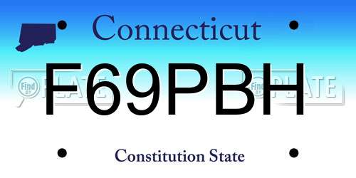F69PBH Connecticut License Plate