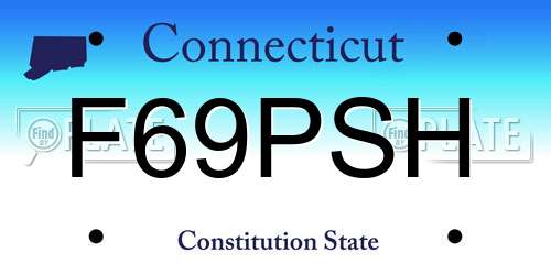 F69PSH Connecticut License Plate