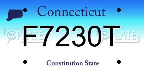 F7230T Connecticut License Plate