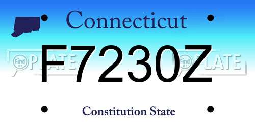 F7230Z Connecticut License Plate
