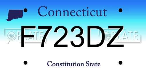F723DZ Connecticut License Plate