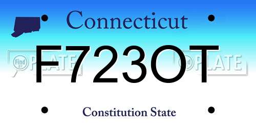 F723OT Connecticut License Plate