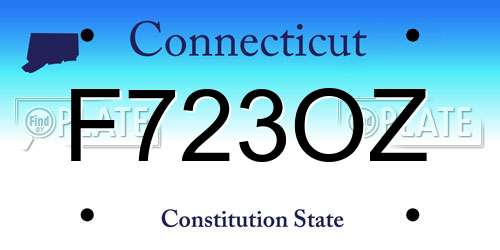 F723OZ Connecticut License Plate