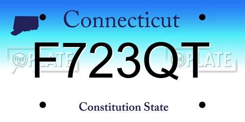 F723QT Connecticut License Plate
