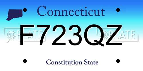 F723QZ Connecticut License Plate