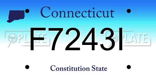 F7243I Connecticut License Plate
