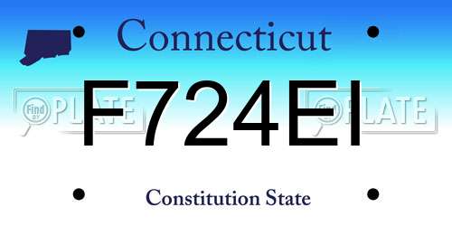 F724EI Connecticut License Plate