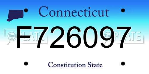 F726097 Connecticut License Plate