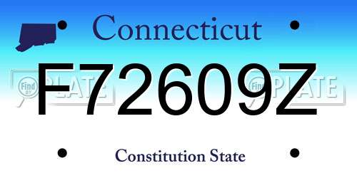 F72609Z Connecticut License Plate