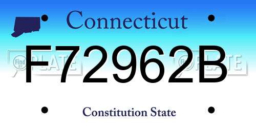 F72962B Connecticut License Plate