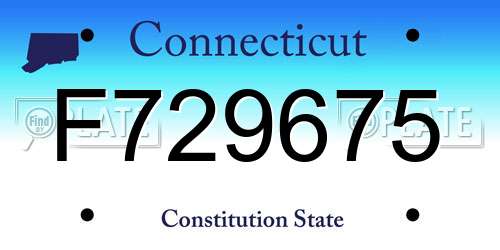F729675 Connecticut License Plate