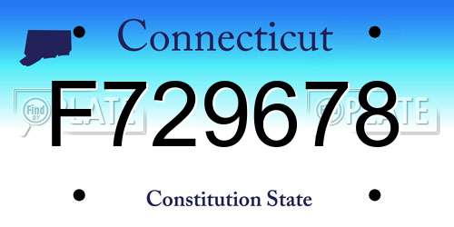F729678 Connecticut License Plate