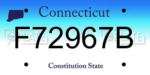 F72967B Connecticut License Plate