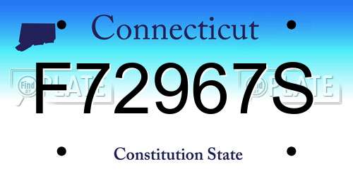 F72967S Connecticut License Plate
