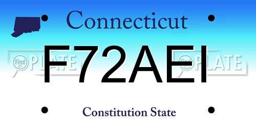 F72AEI Connecticut License Plate