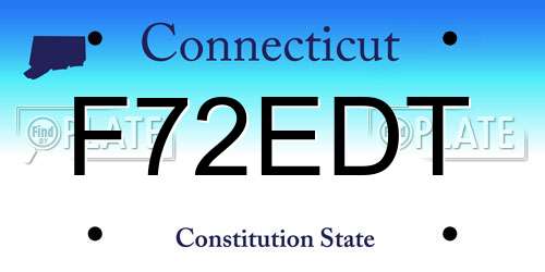 F72EDT Connecticut License Plate