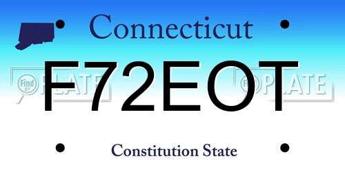 F72EOT Connecticut License Plate