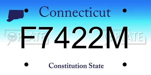 F7422M Connecticut License Plate