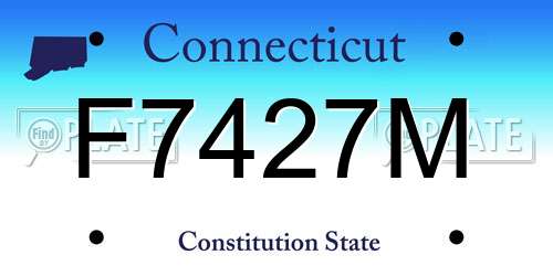 F7427M Connecticut License Plate