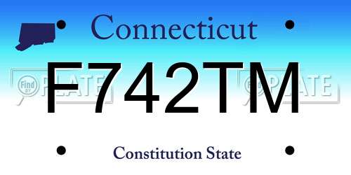 F742TM Connecticut License Plate