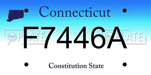 F7446A Connecticut License Plate