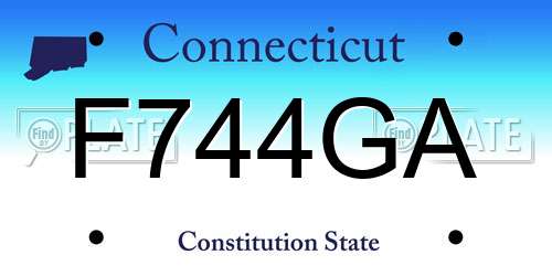 F744GA Connecticut License Plate