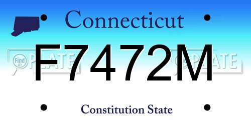 F7472M Connecticut License Plate