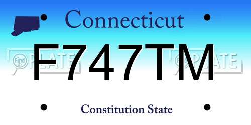 F747TM Connecticut License Plate