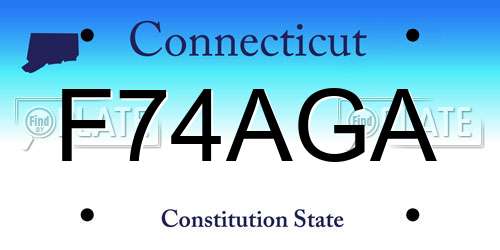 F74AGA Connecticut License Plate