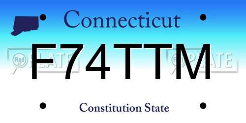 F74TTM Connecticut License Plate