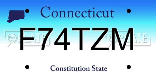 F74TZM Connecticut License Plate