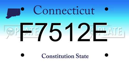F7512E Connecticut License Plate