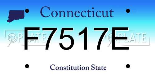 F7517E Connecticut License Plate