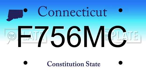 F756MC Connecticut License Plate