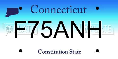 F75ANH Connecticut License Plate